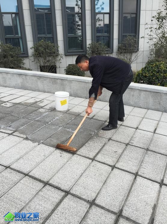 寒冷挡不住萧安物业服务处员工用实际行动美化园区